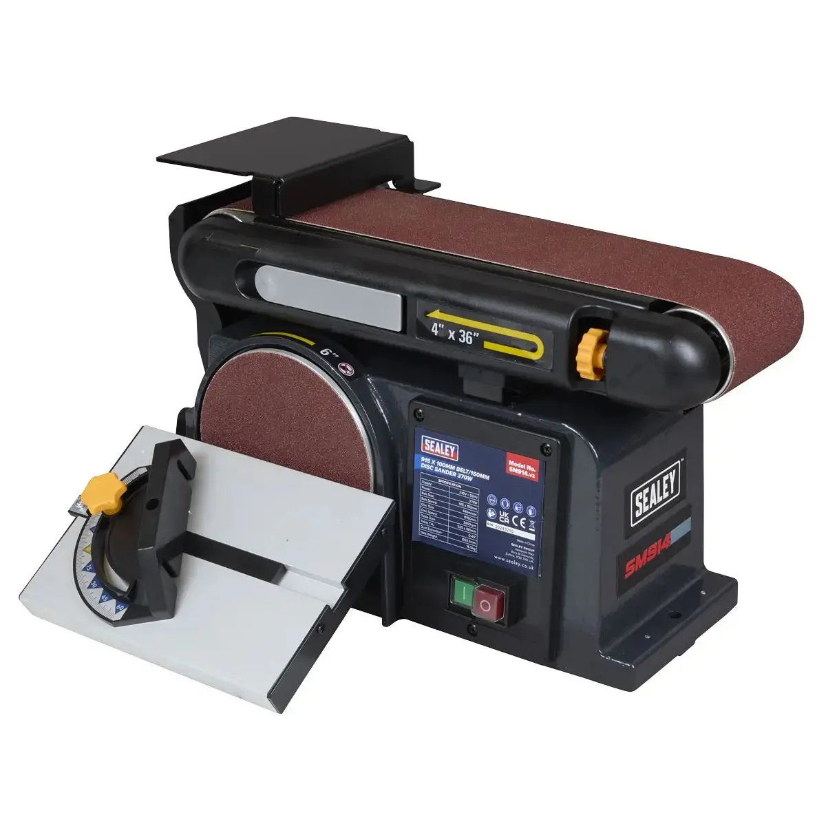 Sealey Belt/Disc Sander 915 X 100Mm/Ø150mm 370W/230V 1
