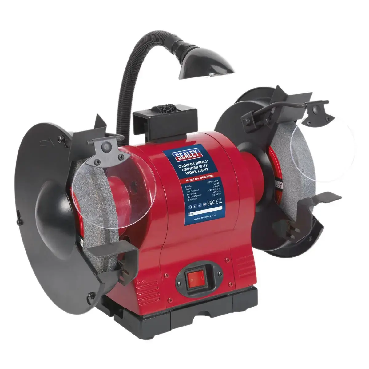 Sealey Bench Grinder Ø200mm With Worklight 550W/230V 1