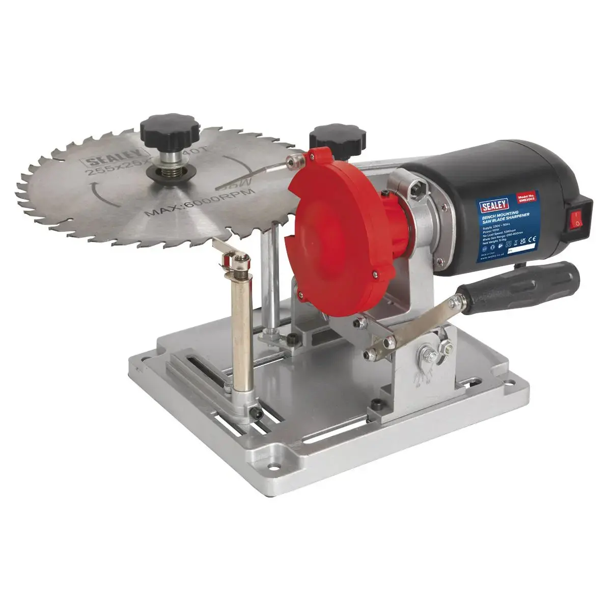 Sealey Bench Mounted Saw Blade Sharpener 230V 110W Circular Sharpening Tool 1