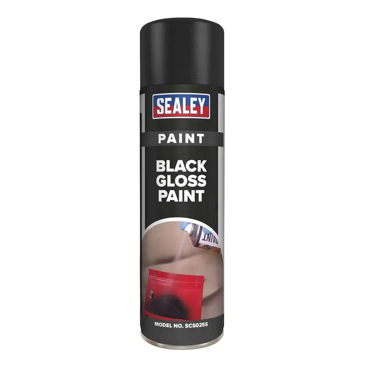 Sealey Black Gloss Paint 500Ml Pack Of 6 1