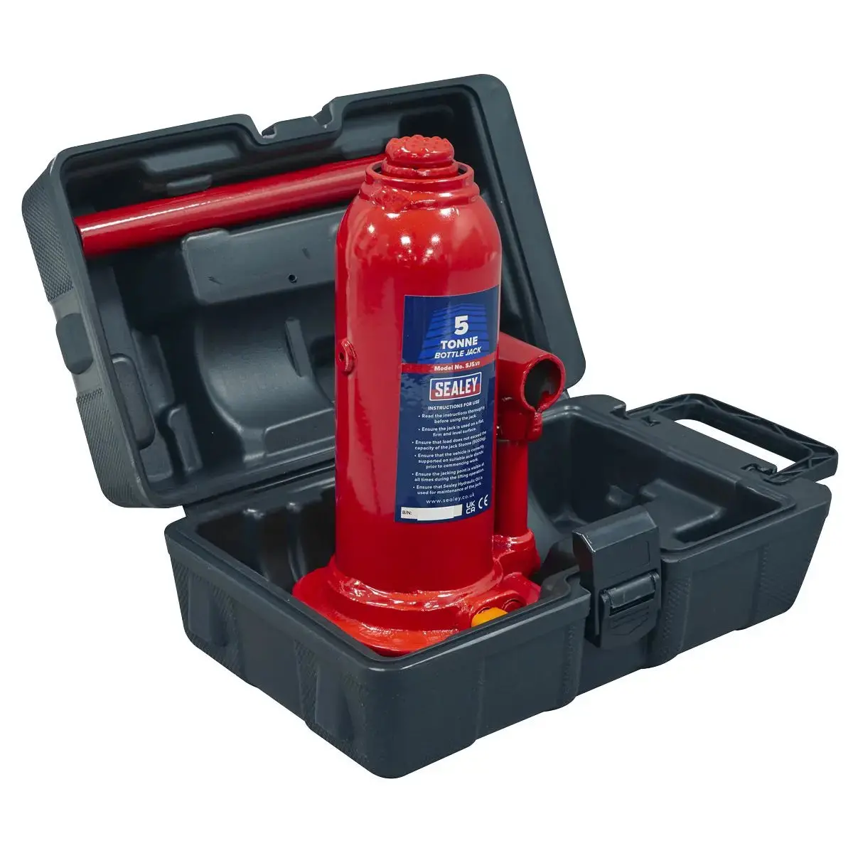 Sealey Bottle Jack 5 Tonne With Storage Case 1