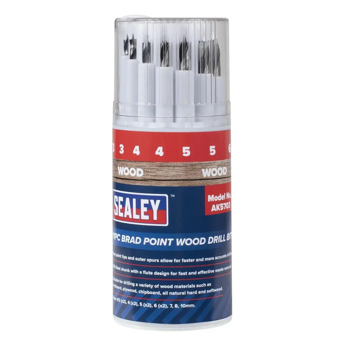 Sealey Brad Point Wood Drill Bit Set 11Pc 1