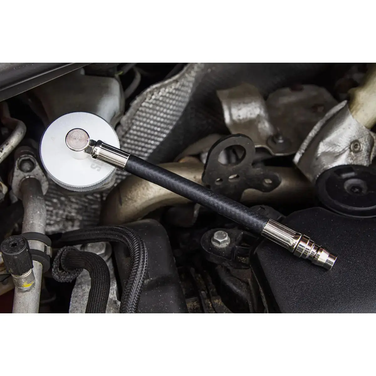 Sealey Brake Pressure Bleeder Cap Ø45mm - Connector With Hose 90° 2