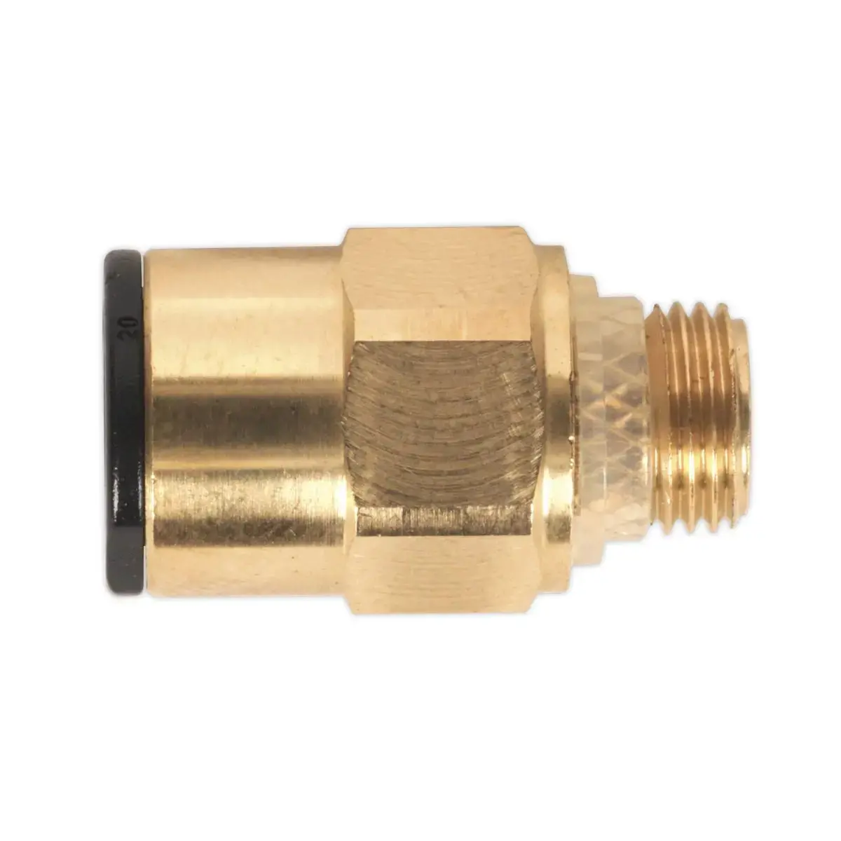 Sealey Brass Superthread Straight Adaptor 8Mm X 1/8"Bsp Pack Of 2 (John Guest Speedfit®) 1