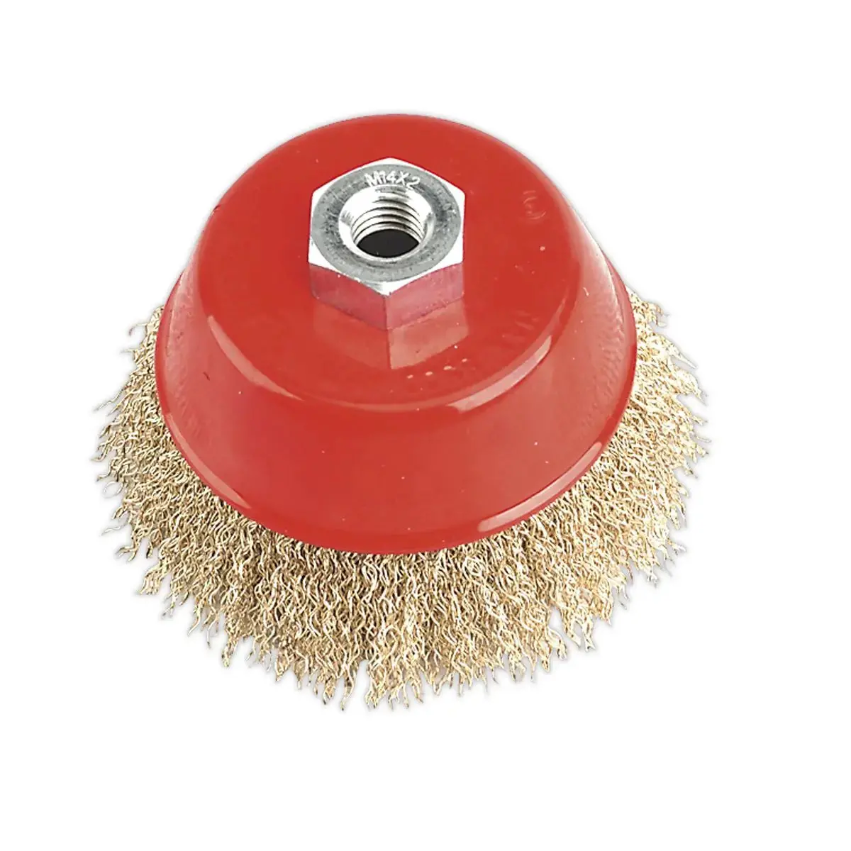 Sealey Brassed Steel Crimped Wire Cup Brush Ø100mm M14 X 2Mm 1