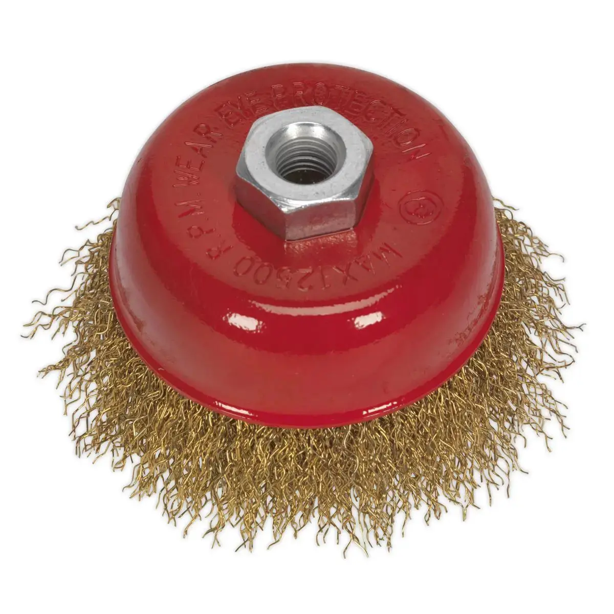 Sealey Brassed Steel Crimped Wire Cup Brush Ø75mm M14 X 2Mm 1