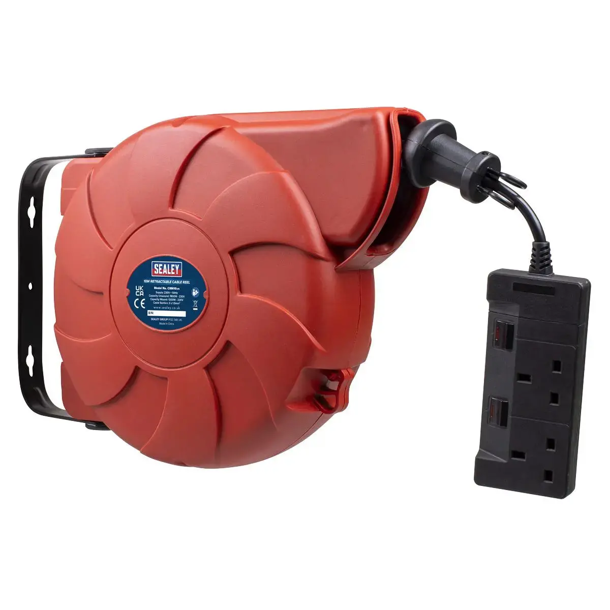 Sealey Cable Reel System Retractable 10M 2 X 230V Socket 1