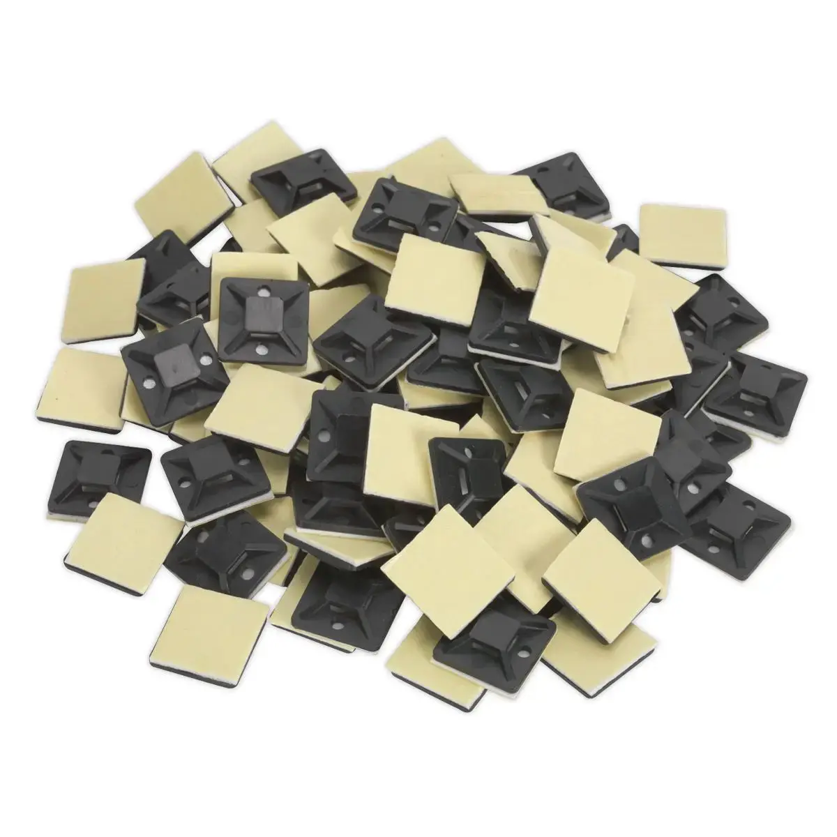 Sealey Cable Tie Mount Self Adhesive 20 X 20Mm Black Pack Of 100 1