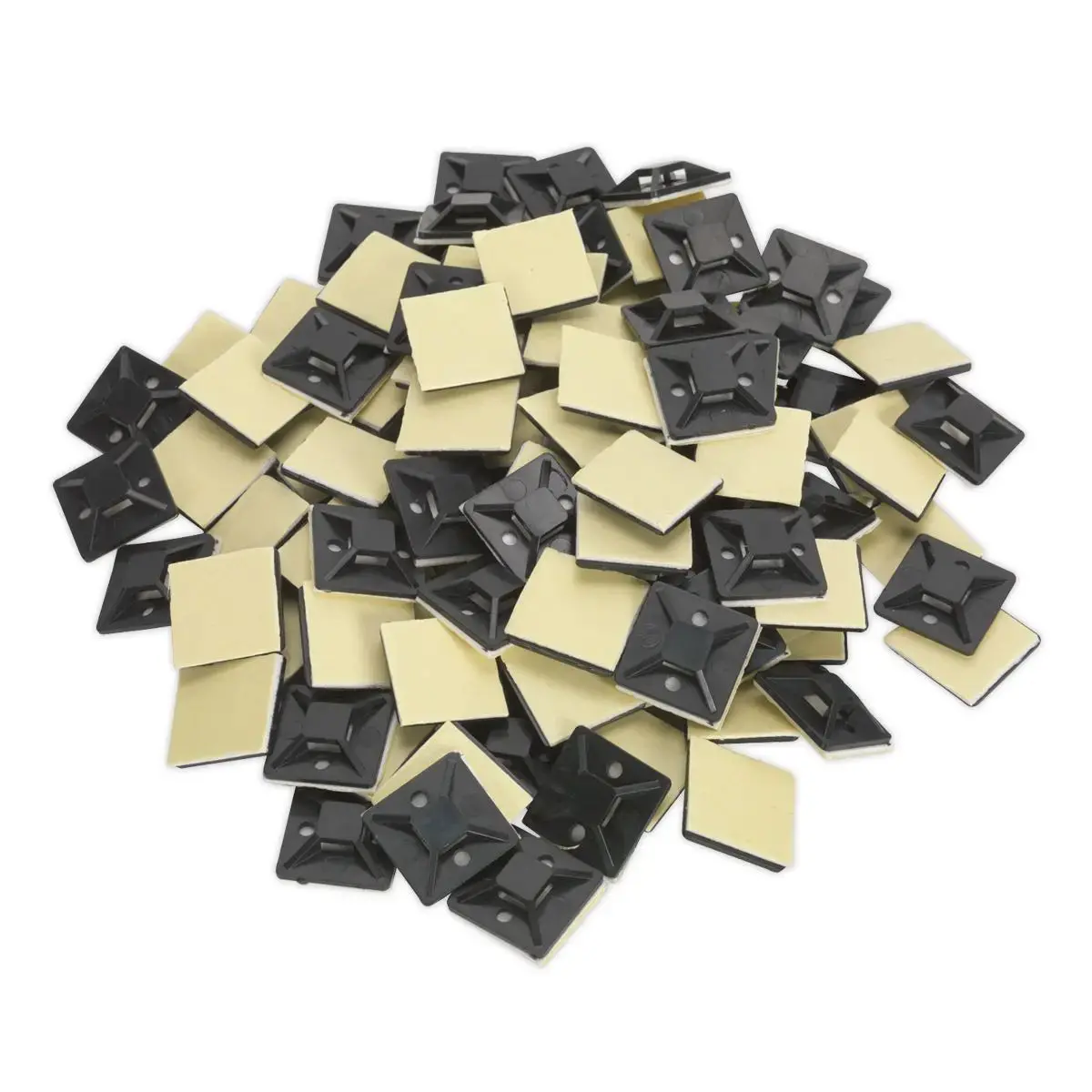 Sealey Cable Tie Mount Self Adhesive 25 X 25Mm Black Pack Of 100 1