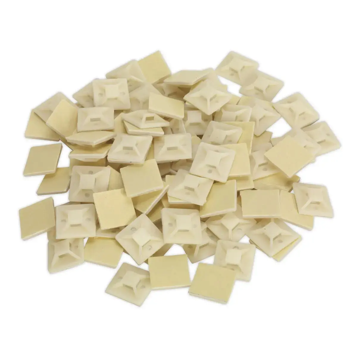 Sealey Cable Tie Mount Self Adhesive 25 X 25Mm White Pack Of 100 1