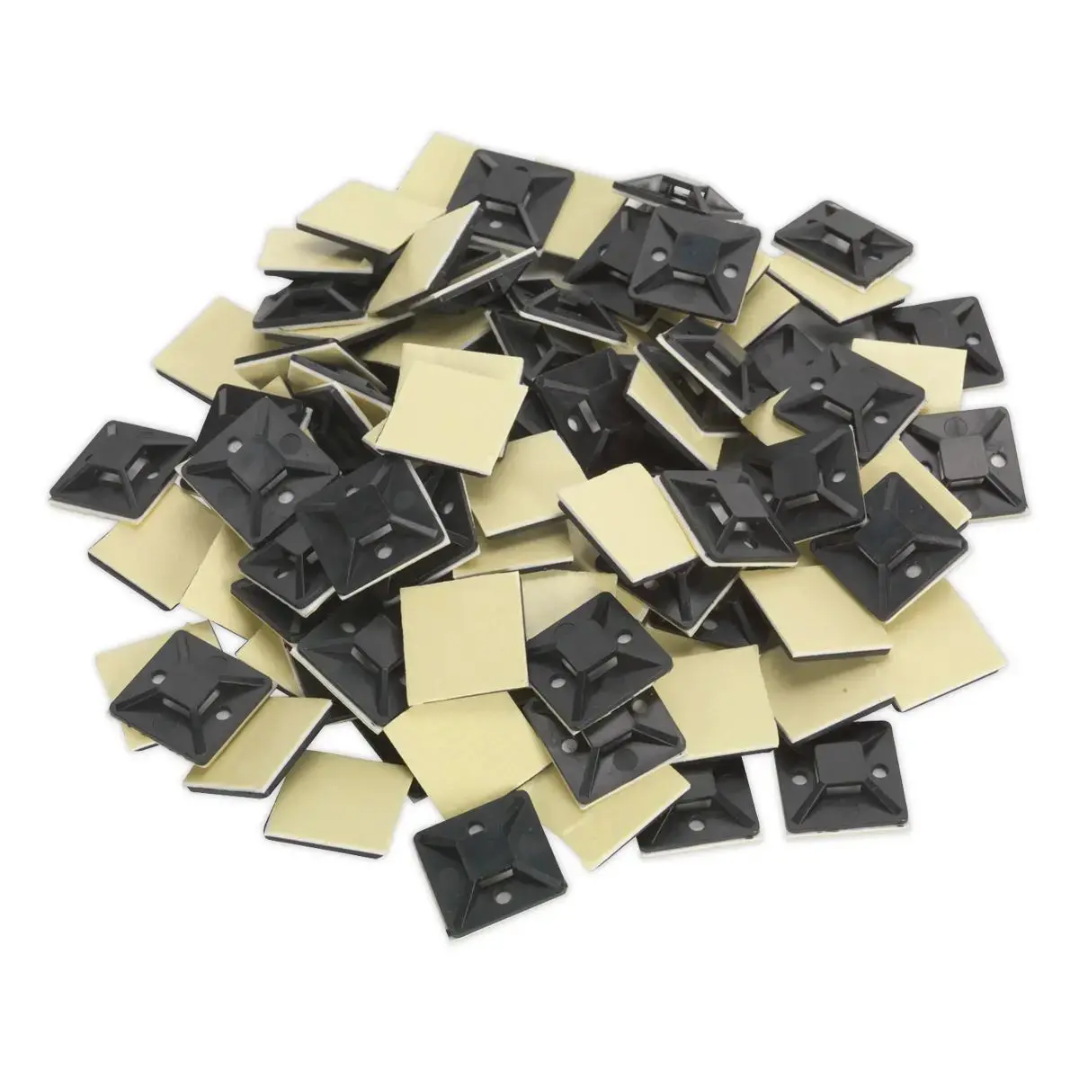 Sealey Cable Tie Mount Self Adhesive 30 X 30Mm Black Pack Of 100 1