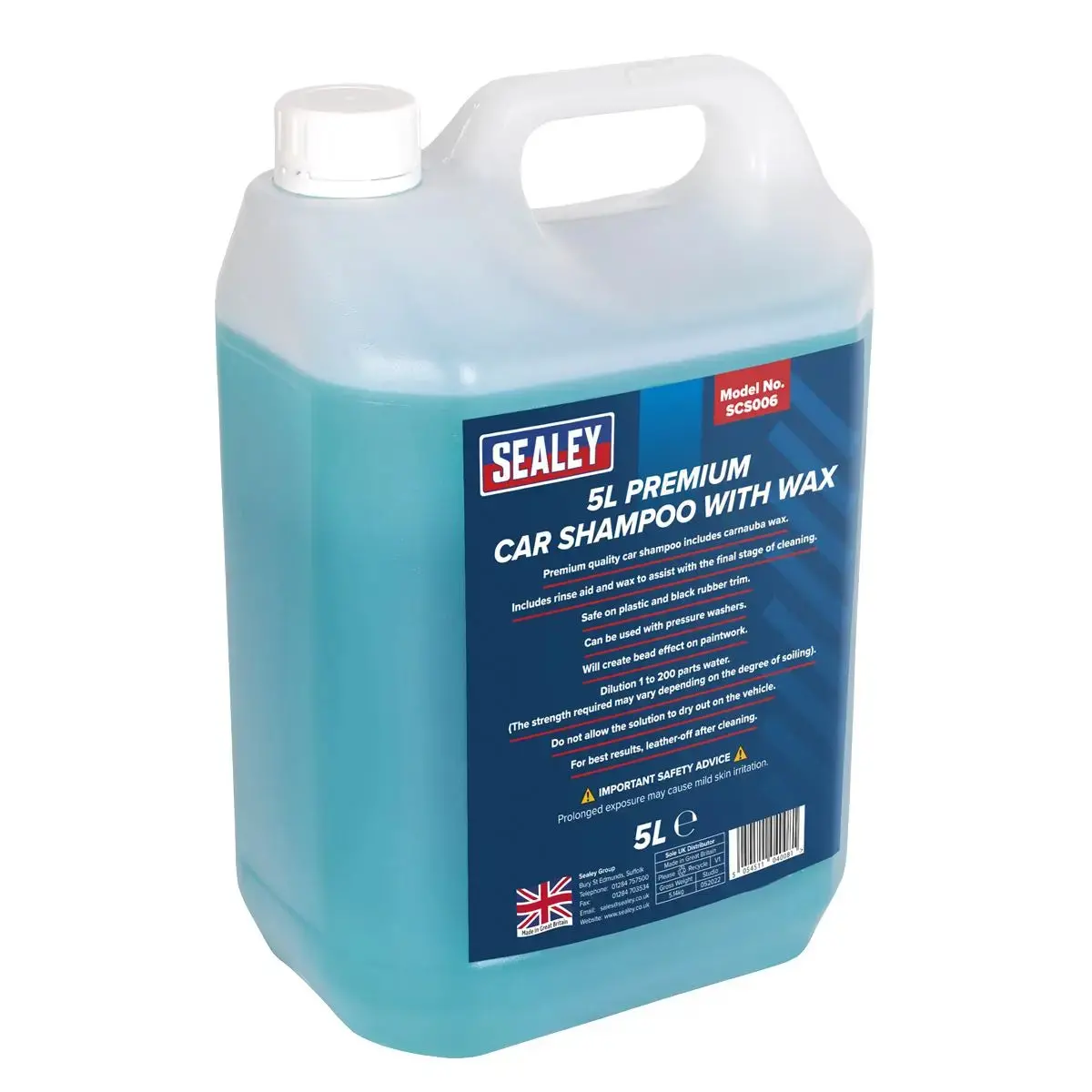 Sealey Car Shampoo Premium With Wax 5L 1