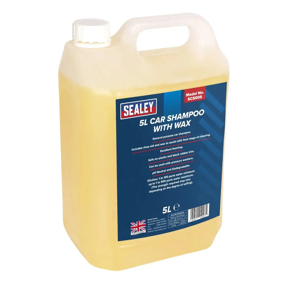 Sealey Car Shampoo With Wax 5L 1