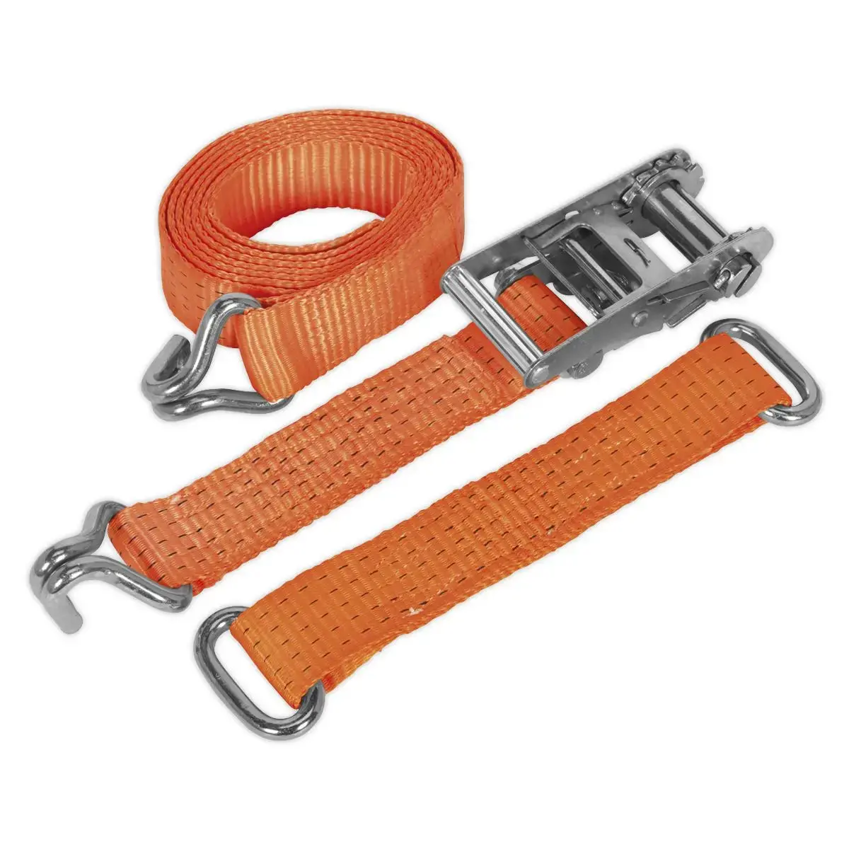 Sealey Car Transporter Ratchet Strap 50Mm X 3M Steel Wheel - Single 4500Kg Breaking Strength 1