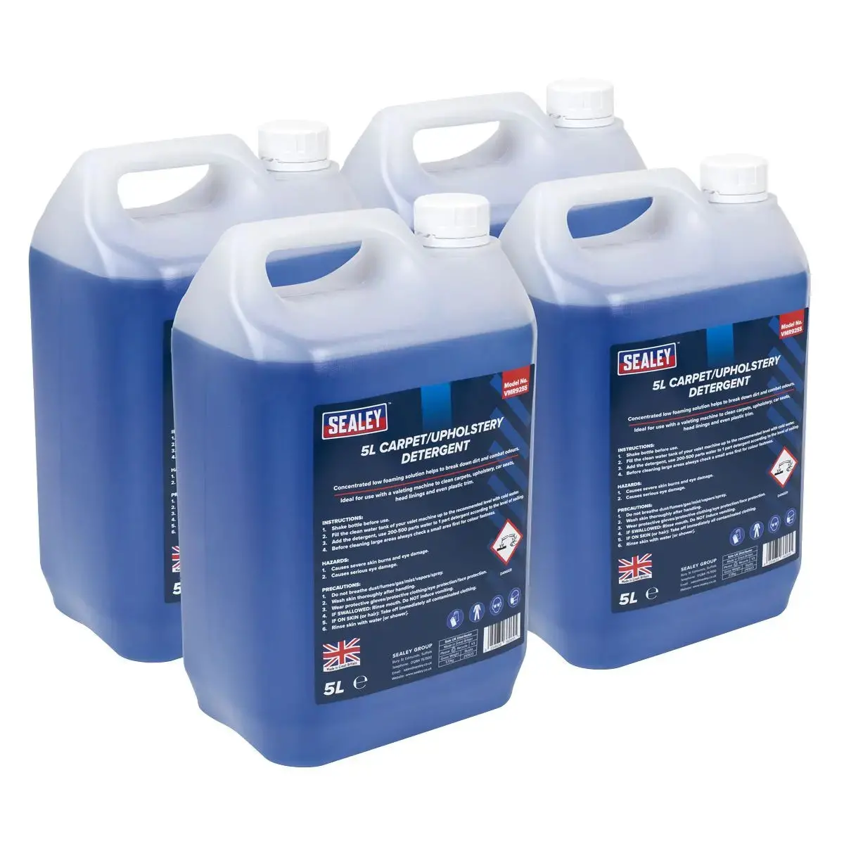 Sealey Carpet/Upholstery Detergent 5L Pack Of 4 1