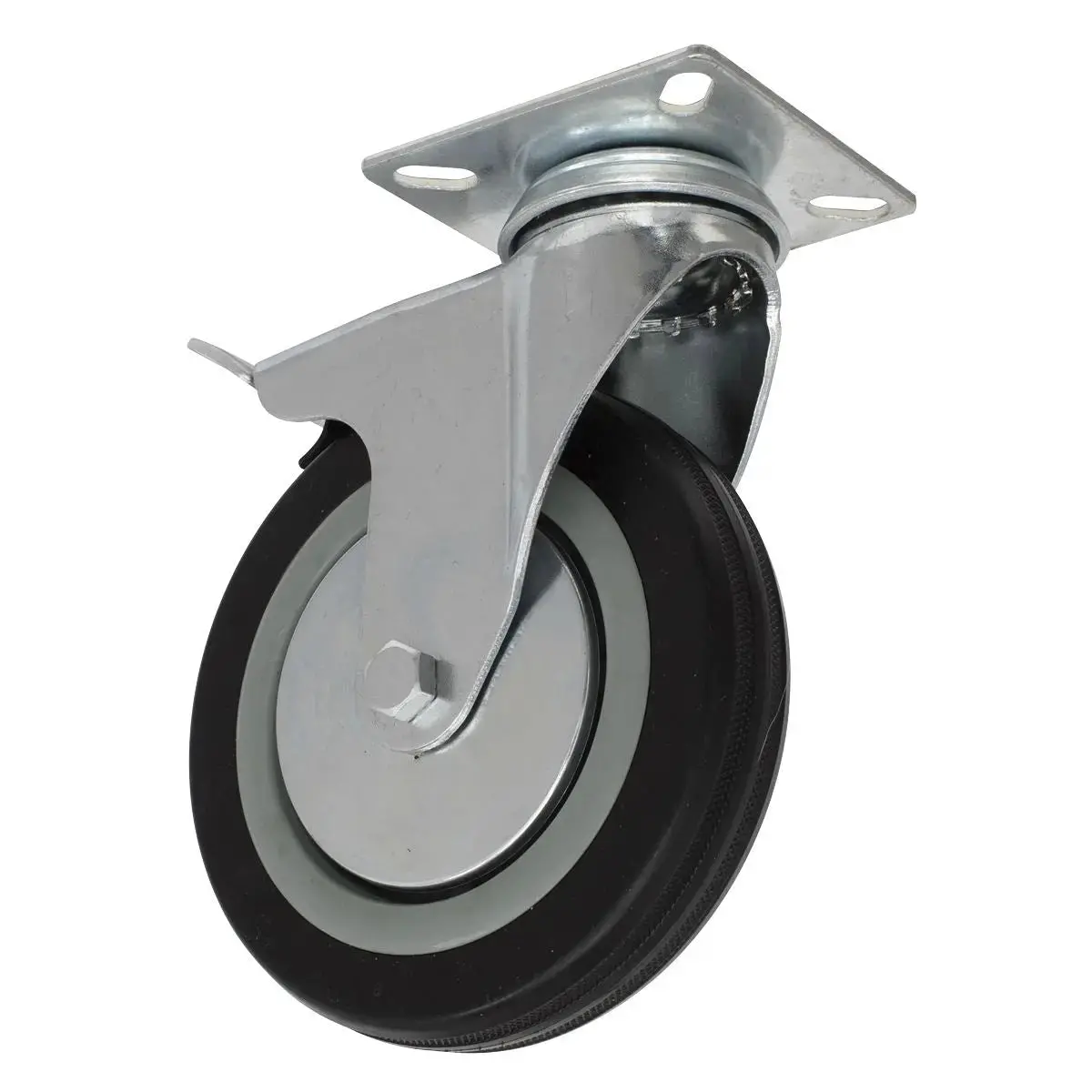 Sealey Castor Wheel Swivel Plate With Brake Ø125mm 1