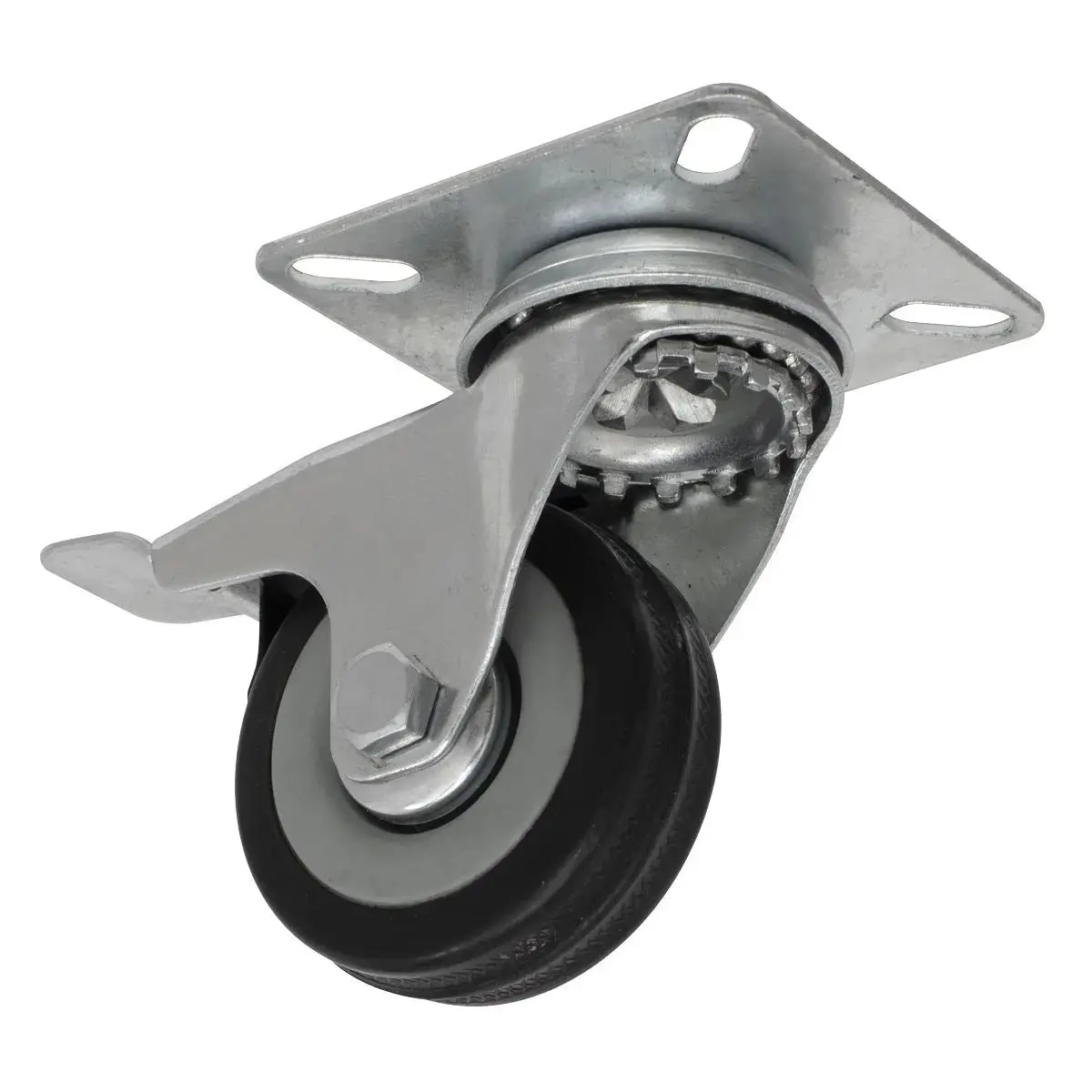 Sealey Castor Wheel Swivel Plate With Brake Ø50mm 1