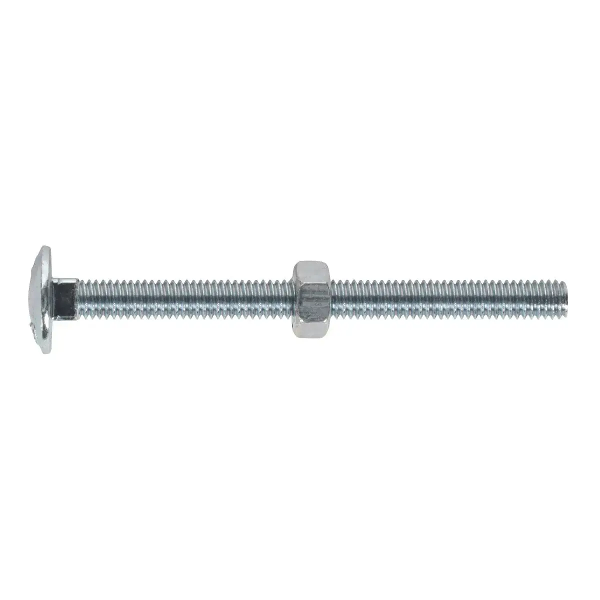 Sealey Coach Bolt & Nut Din 603 - M6 X 75Mm Zinc Pack Of 100 1
