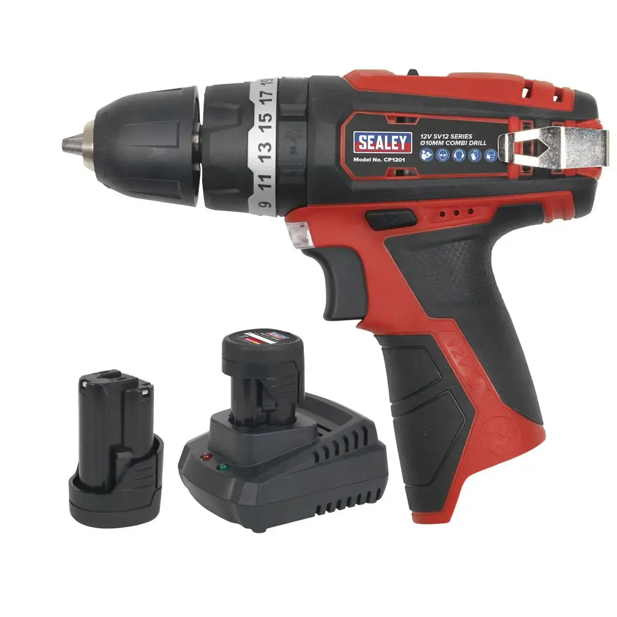 Sealey Combi Drill Kit Ø10mm 12V Sv12 Series - 2 Batteries 1