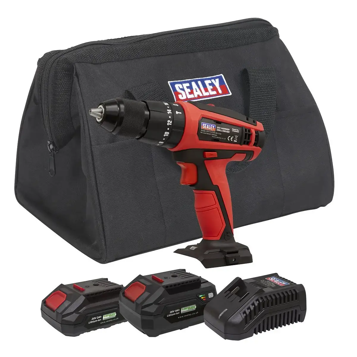 Sealey Combi Drill Kit Ø13mm 20V Sv20 Series - 2 Batteries 1