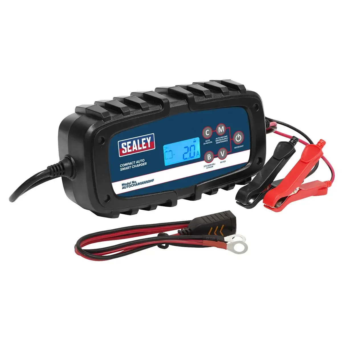Sealey Compact Auto Smart Charger & Maintainer 6.5A 6/12V 1