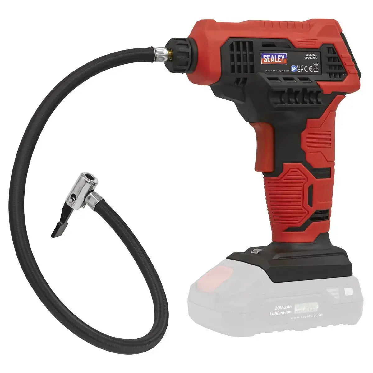 Sealey Cordless Air Pump 20V Body Only Tyre Inflator Digital Led Display 1