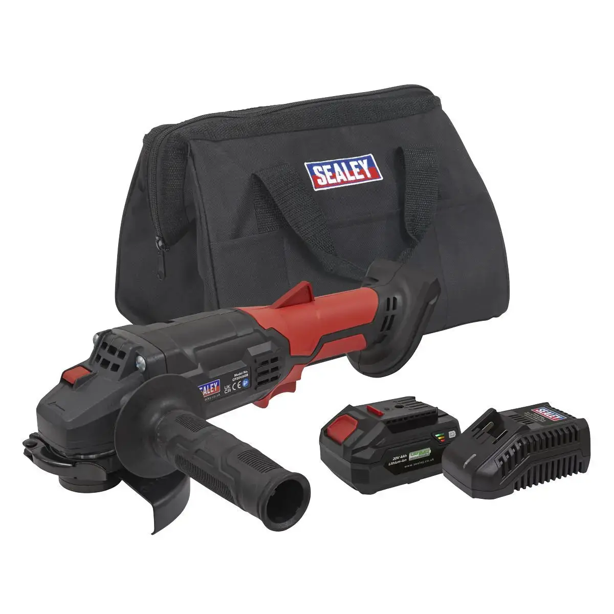 Sealey Cordless Angle Grinder Kit Ø115mm 20V 4Ah Sv20 Series 1