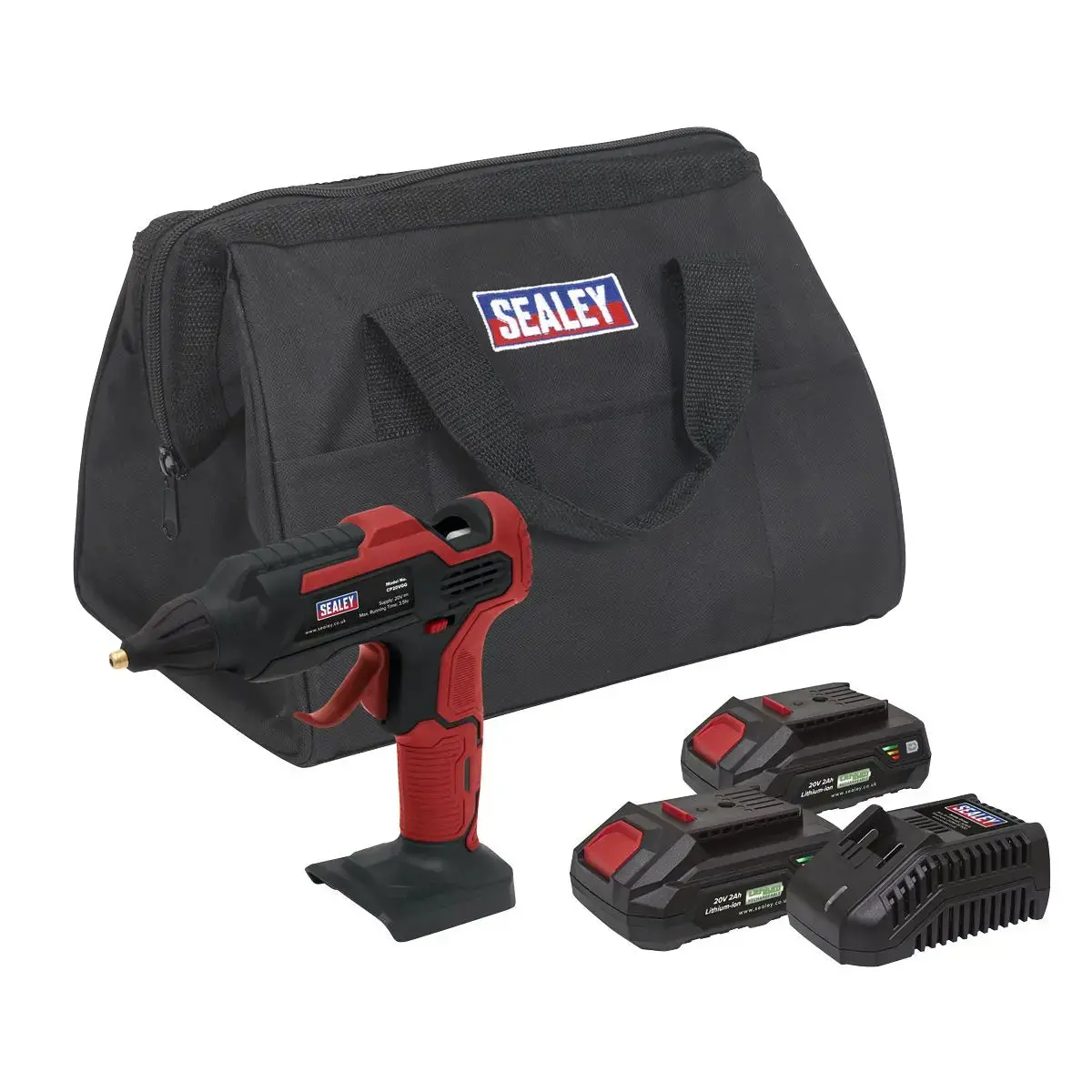Sealey Cordless Glue Gun Kit 20V 2Ah Sv20 Series - 2 Batteries 1