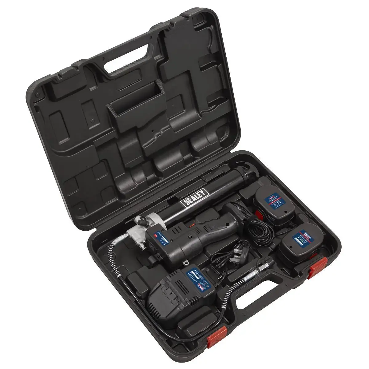 Sealey Cordless Grease Gun 12V Lubricant Dispenser Gun 1.7Ah Battery Charger 1