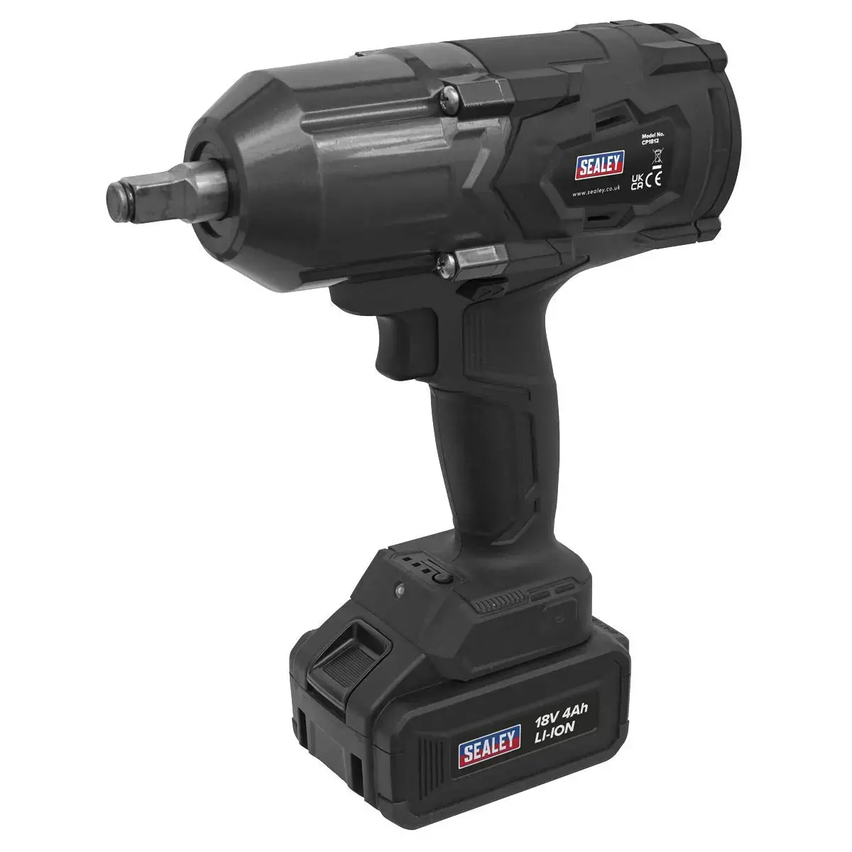 Sealey Cordless Impact Wrench 18V 4Ah Lithium-Ion 1/2"Sq Drive 1