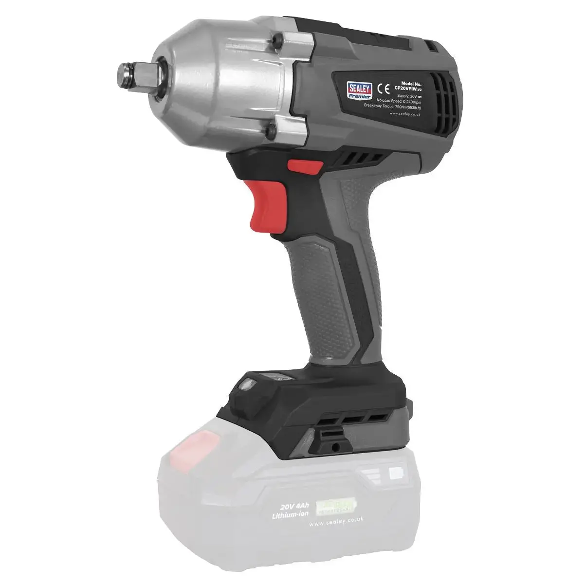 Sealey Cordless Impact Wrench 20V 1/2" Drive Brushless 700Nm Body Only 1