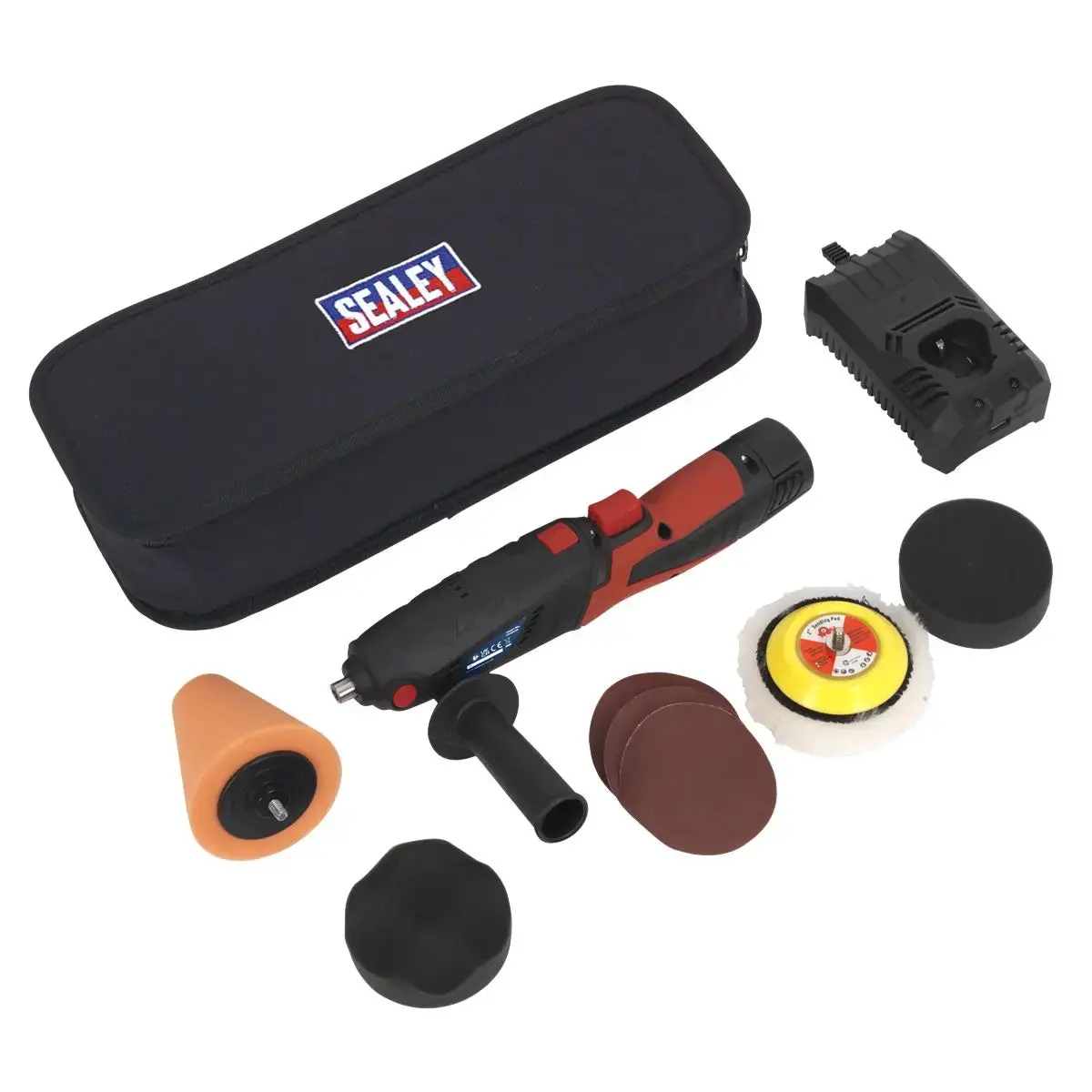 Sealey Cordless Mini Sander Polisher Kit 75Mm 12V Lithium-Ion 1