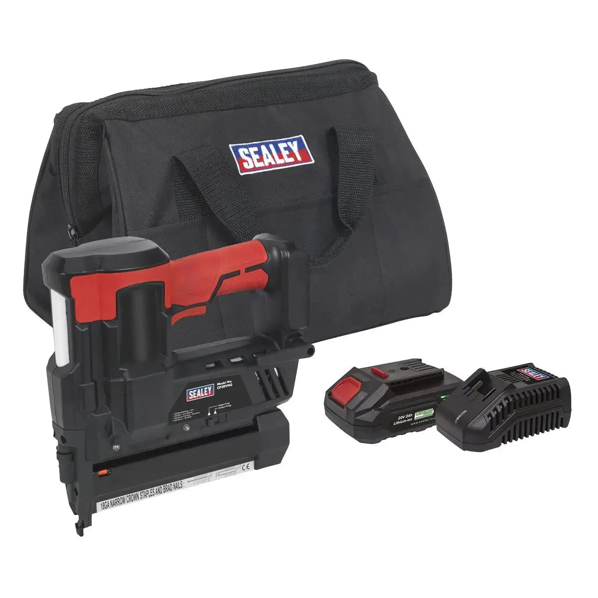Sealey Cordless Nail/Staple Gun 18G 20V 2Ah Sv20 Series Lithium-Ion 1