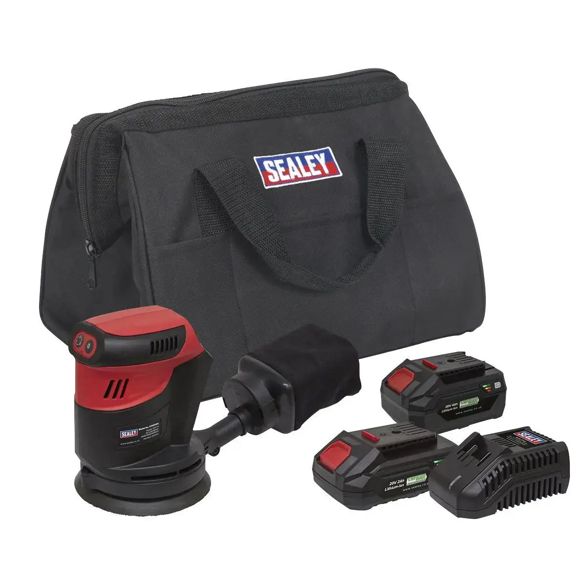 Sealey Cordless Orbital Palm Sander Kit Ø125mm 20V Sv20 Series - 2 Batteries 1
