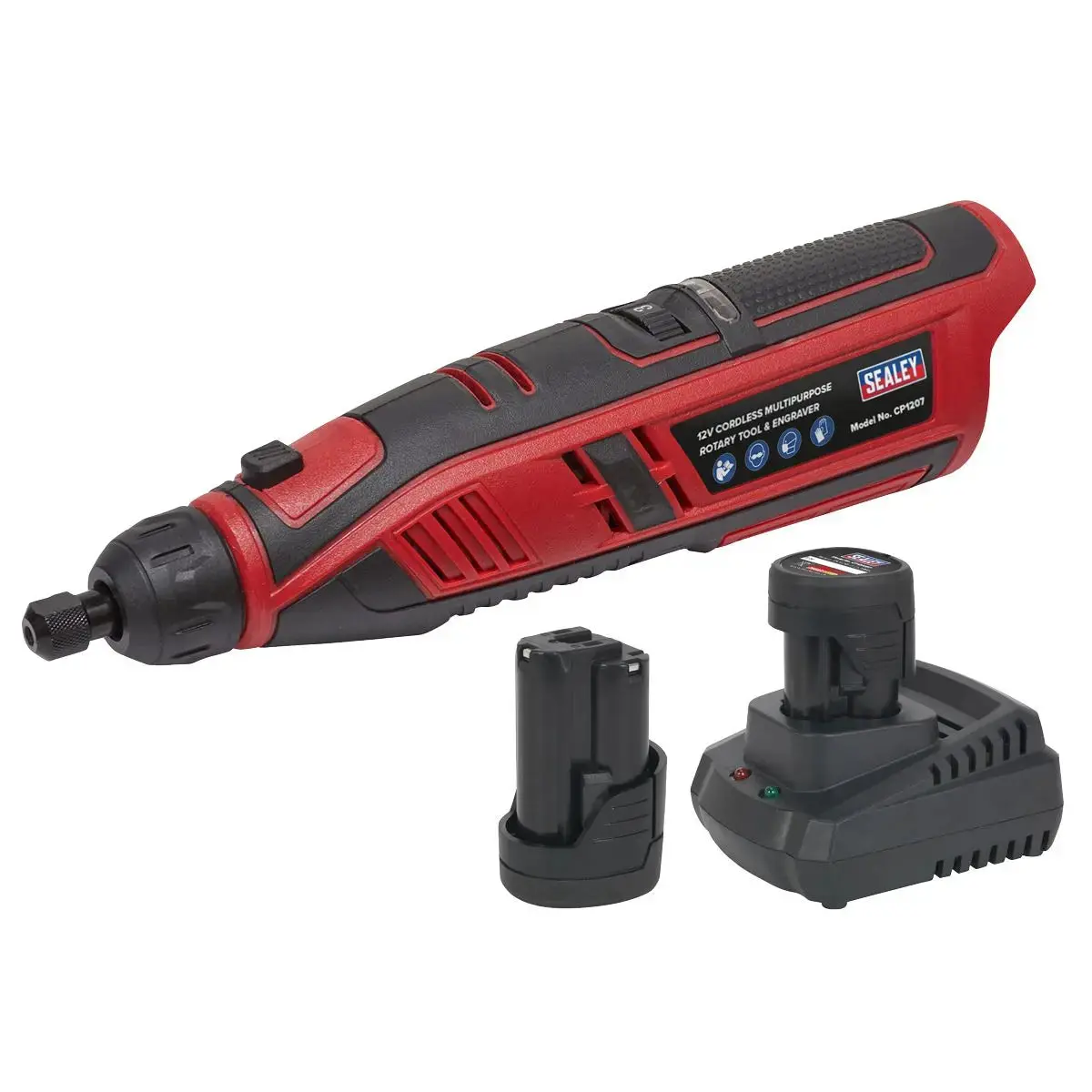 Sealey Cordless Rotary Tool & Engraver Kit 49Pc 12V Sv12 Series - 2 Batteries 1