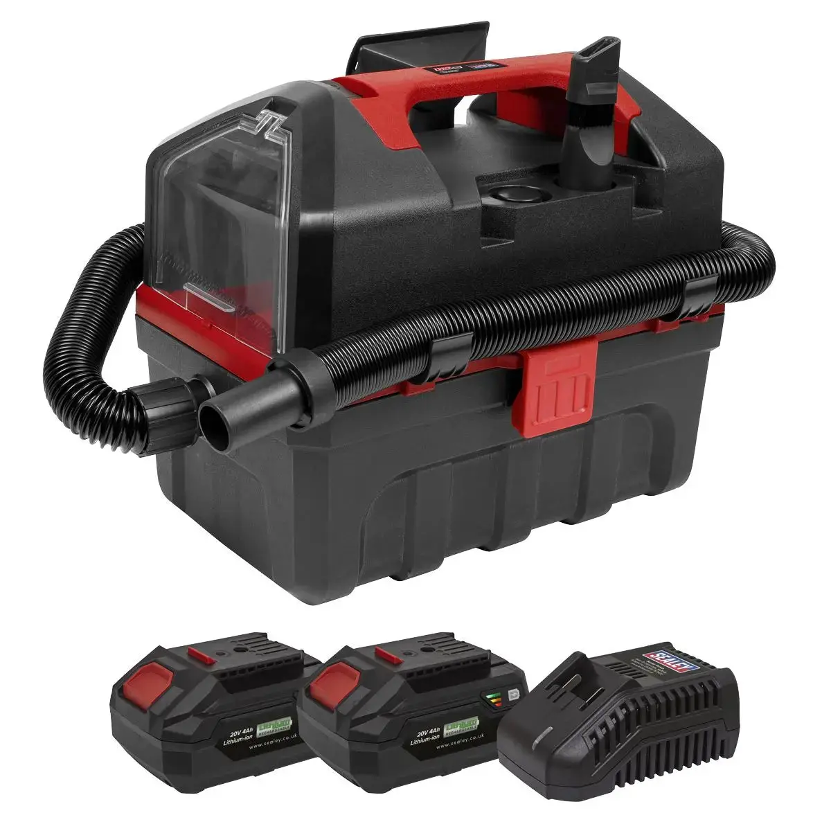 Sealey Cordless Wet & Dry Vacuum Kit 2 Batteries - 20V 4Ah Sv20 Series 1
