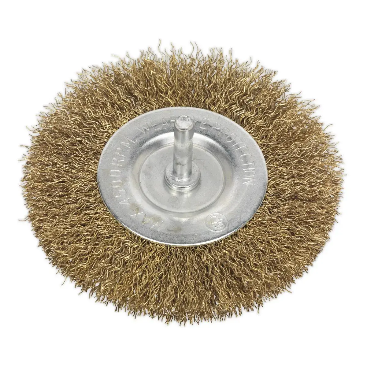 Sealey Crimped Flat Wire Brush Ø100mm Ø6mm Shaft 1