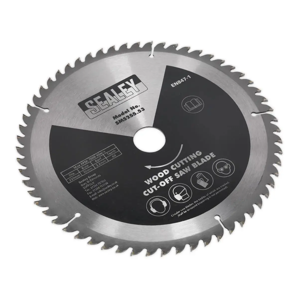 Sealey Cut-Off Saw Blade 250 X 3.2Mm 30Mm 60Tpu 1