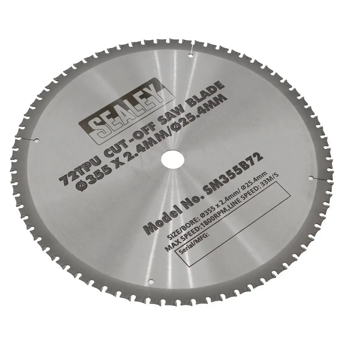Sealey Cut-Off Saw Blade Ø355 X 2.4Mm/Ø25.4Mm 72Tpu 1