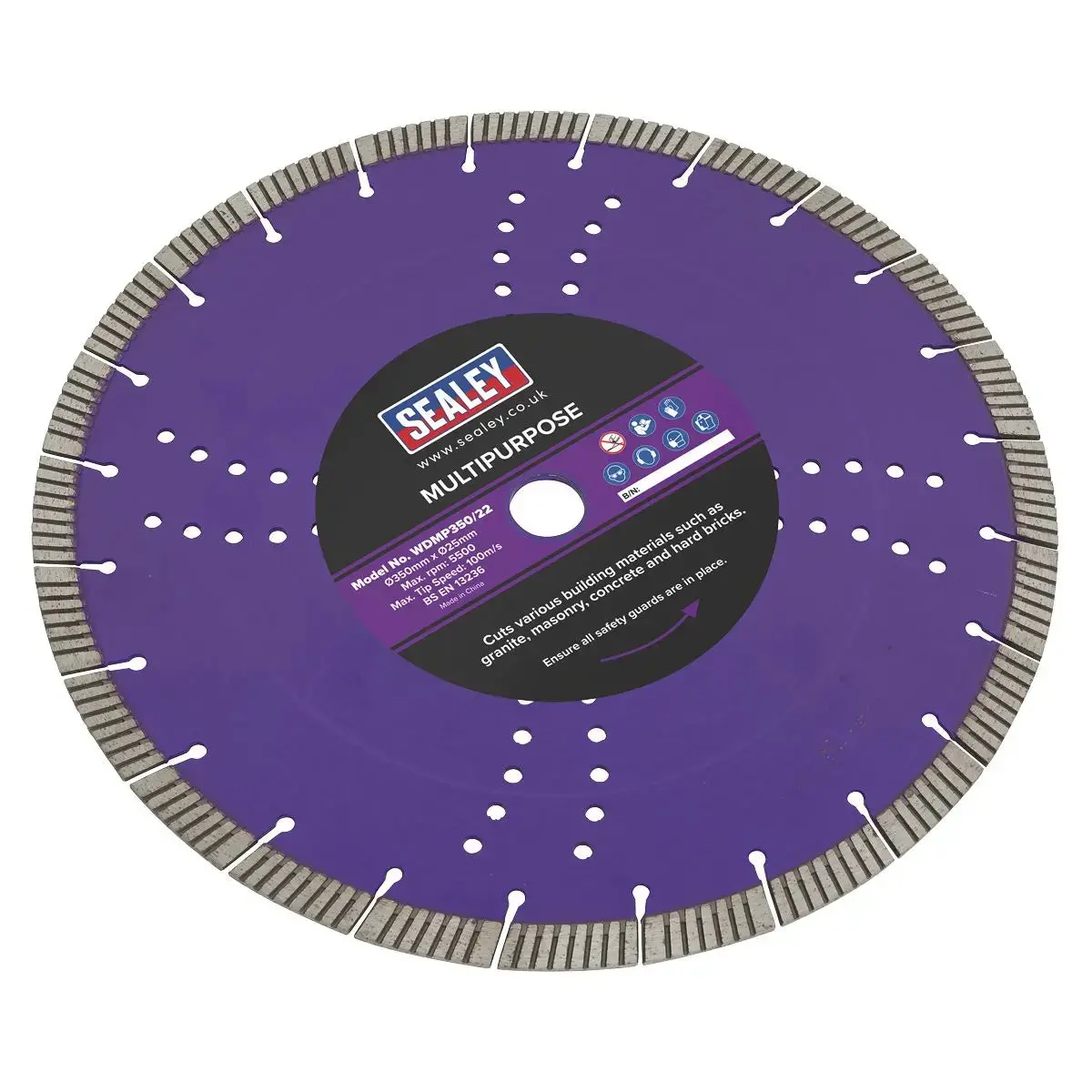 Sealey Cutting Disc Multipurpose Dry/Wet Use Ø350mm 1