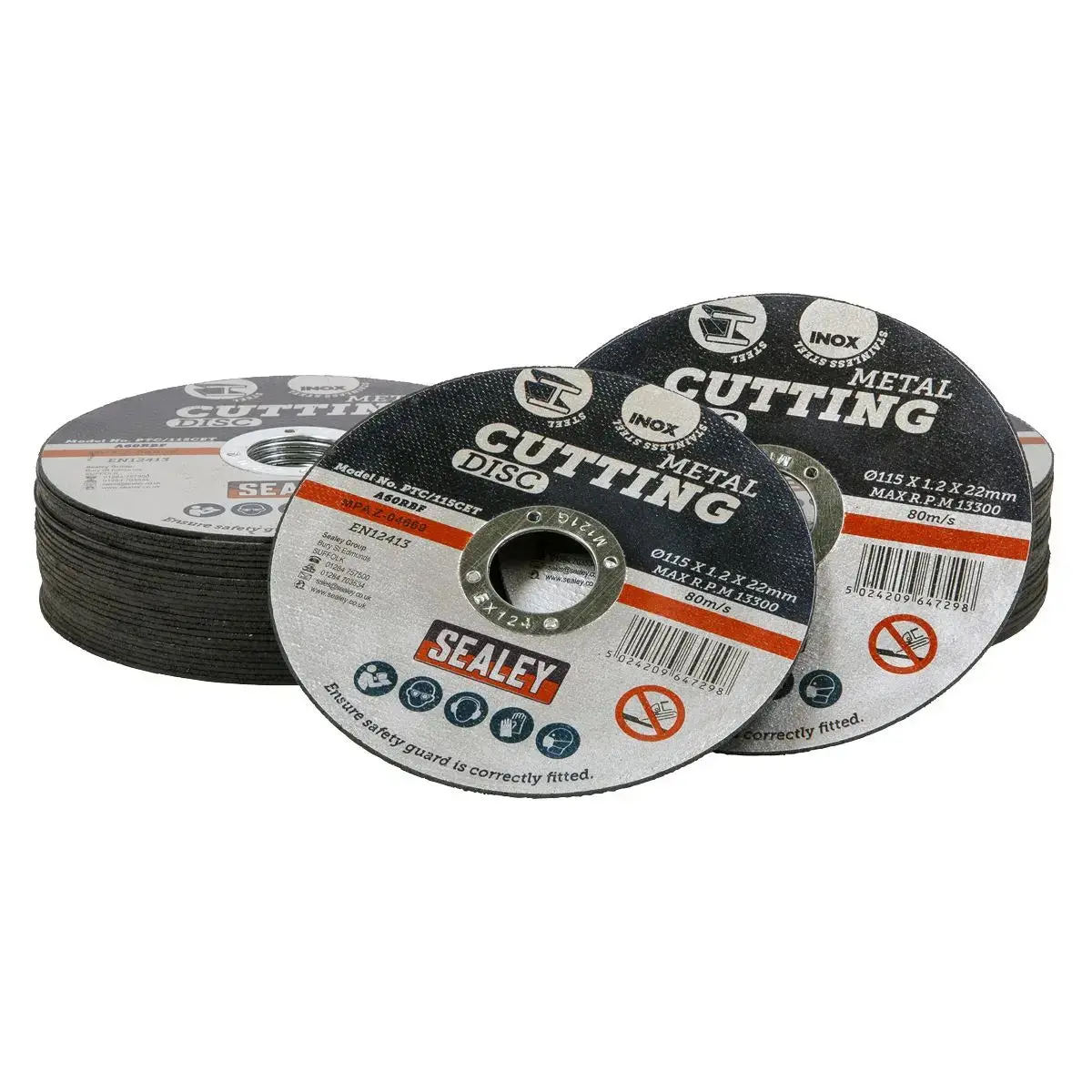 Sealey Cutting Disc Ø115 X 1.2Mm Ø22mm Bore - Pack Of 50 1