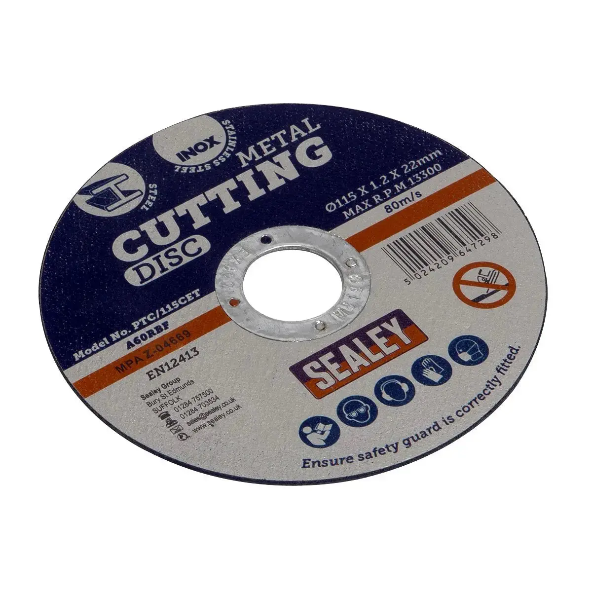 Sealey Cutting Disc Ø115 X 1.2Mm Ø22mm Bore - Pack Of 50 2