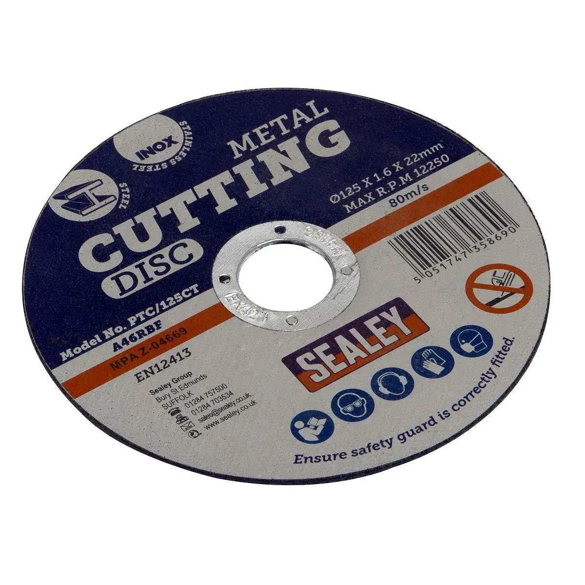 Sealey Cutting Disc Ø125 X 1.6Mm 22Mm Bore 1