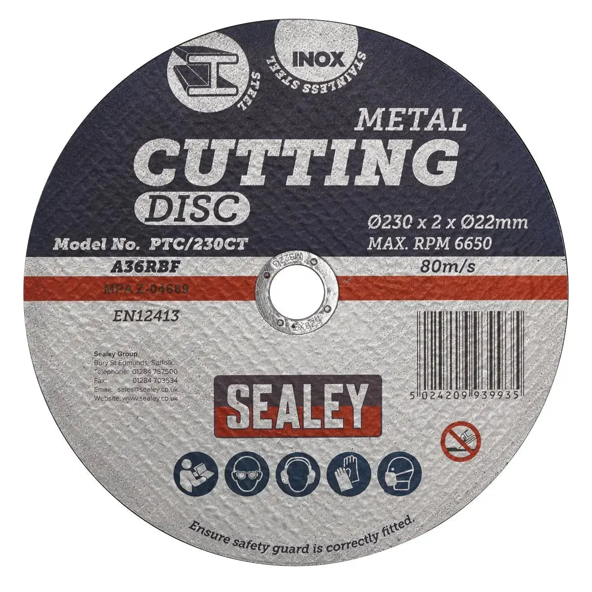 Sealey Cutting Disc Ø230 X 2Mm Ø22mm Bore 2