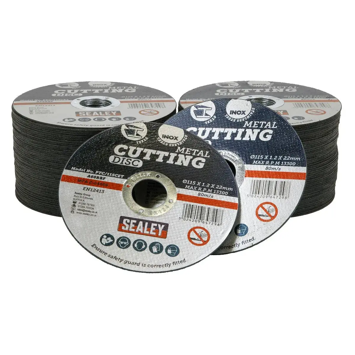 Sealey Cutting Disc Pack Of 100 Ø115 X 1.2Mm Ø22mm Bore 1