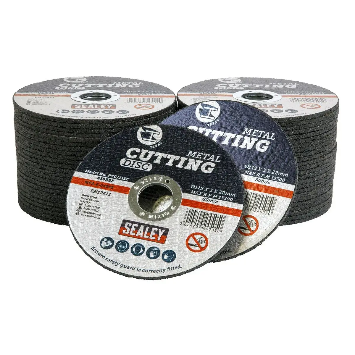 Sealey Cutting Disc Pack Of 50 Ø115 X 3Mm Ø22mm Bore 1