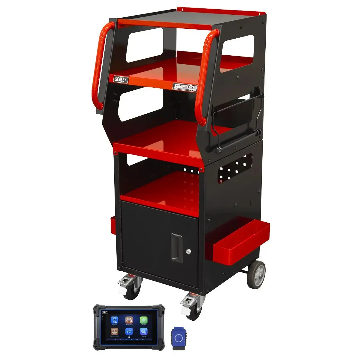 Sealey Diagnostic Tablet & Trolley - Red 1