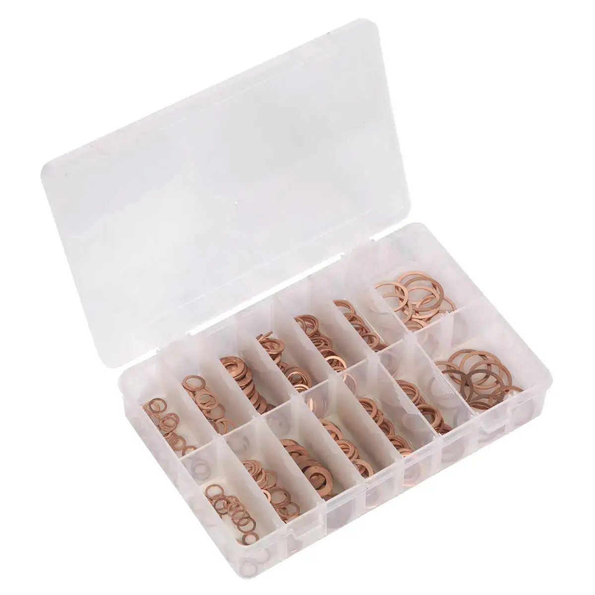 Sealey Diesel Injector Copper Washer Assortment 250Pc - Metric 1