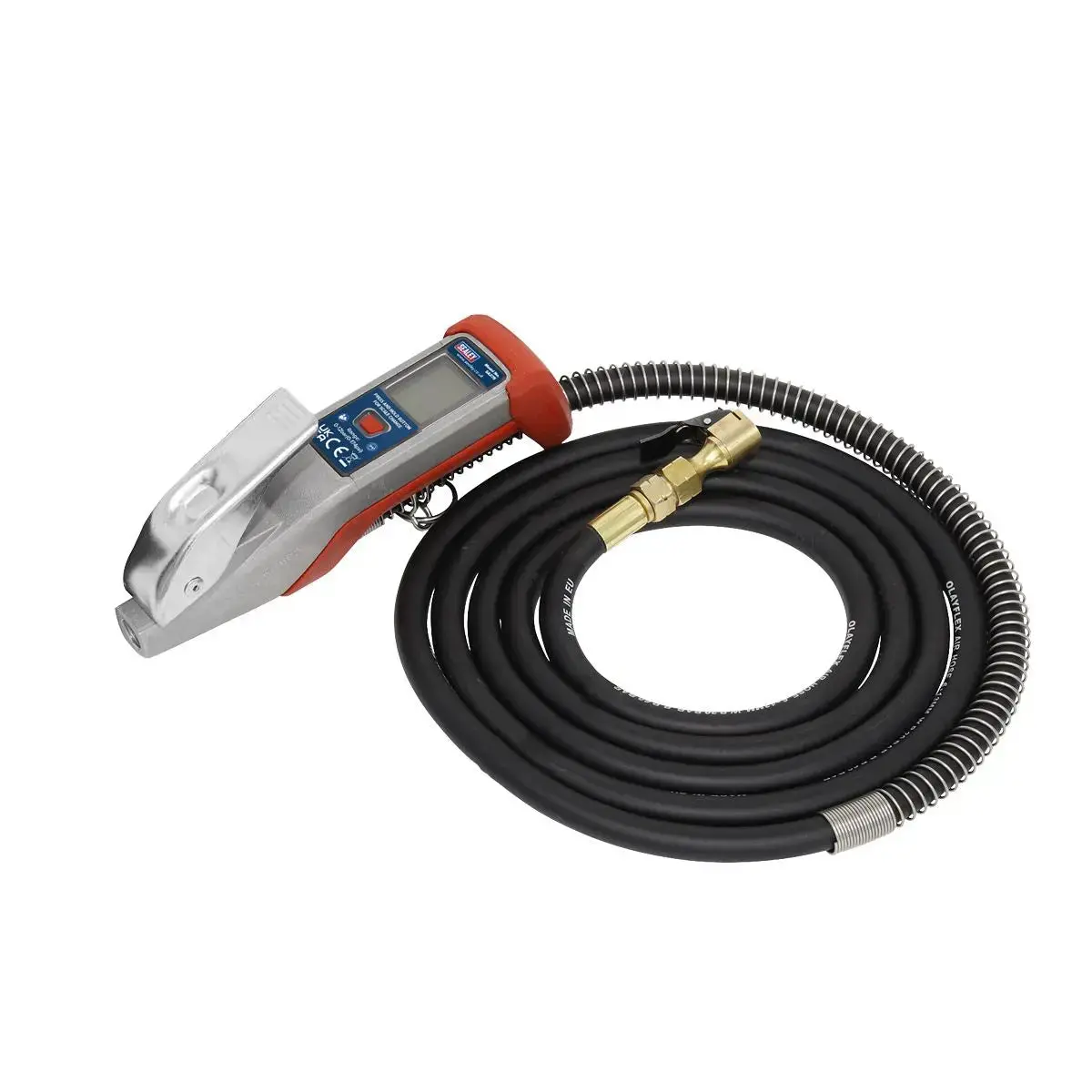 Sealey Digital Tyre Inflator 2.7M Hose With Clip-On Connector 1