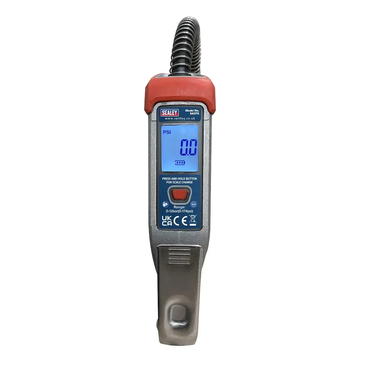 Sealey Digital Tyre Inflator 2.7M Hose With Clip-On Connector 2